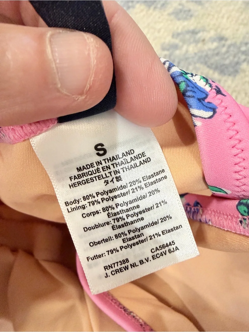 J. Crew Pink One-Shoulder Floral One-Piece Swimsuit